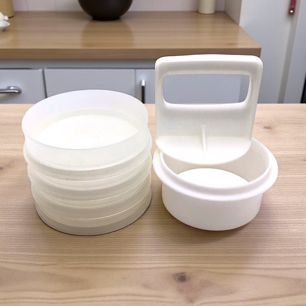 Vintage Tupperware Hamburger Press Keeper Set 882 883 884 Patty Mold No Lid